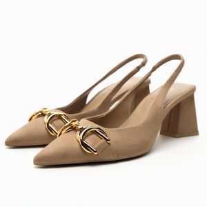 ZARA | NWOT Slingback Block Heels
